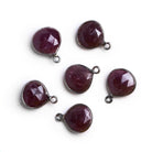 15x11mm Black Gold Bezeled Ruby Heart Pendant 1 Bead - The Bead Traders