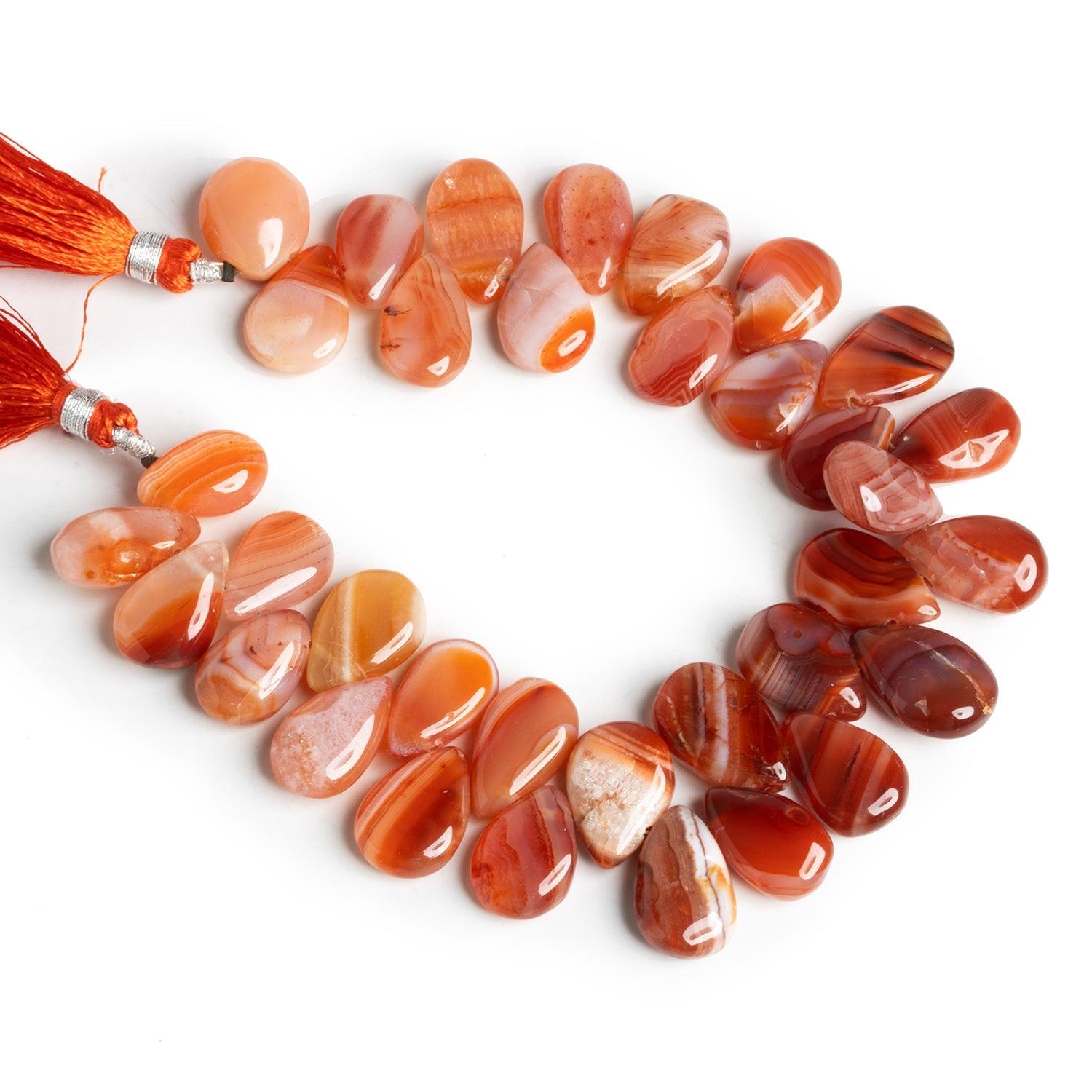 15x11mm Carnelian Plain Pears 8 inch 33 beads - The Bead Traders