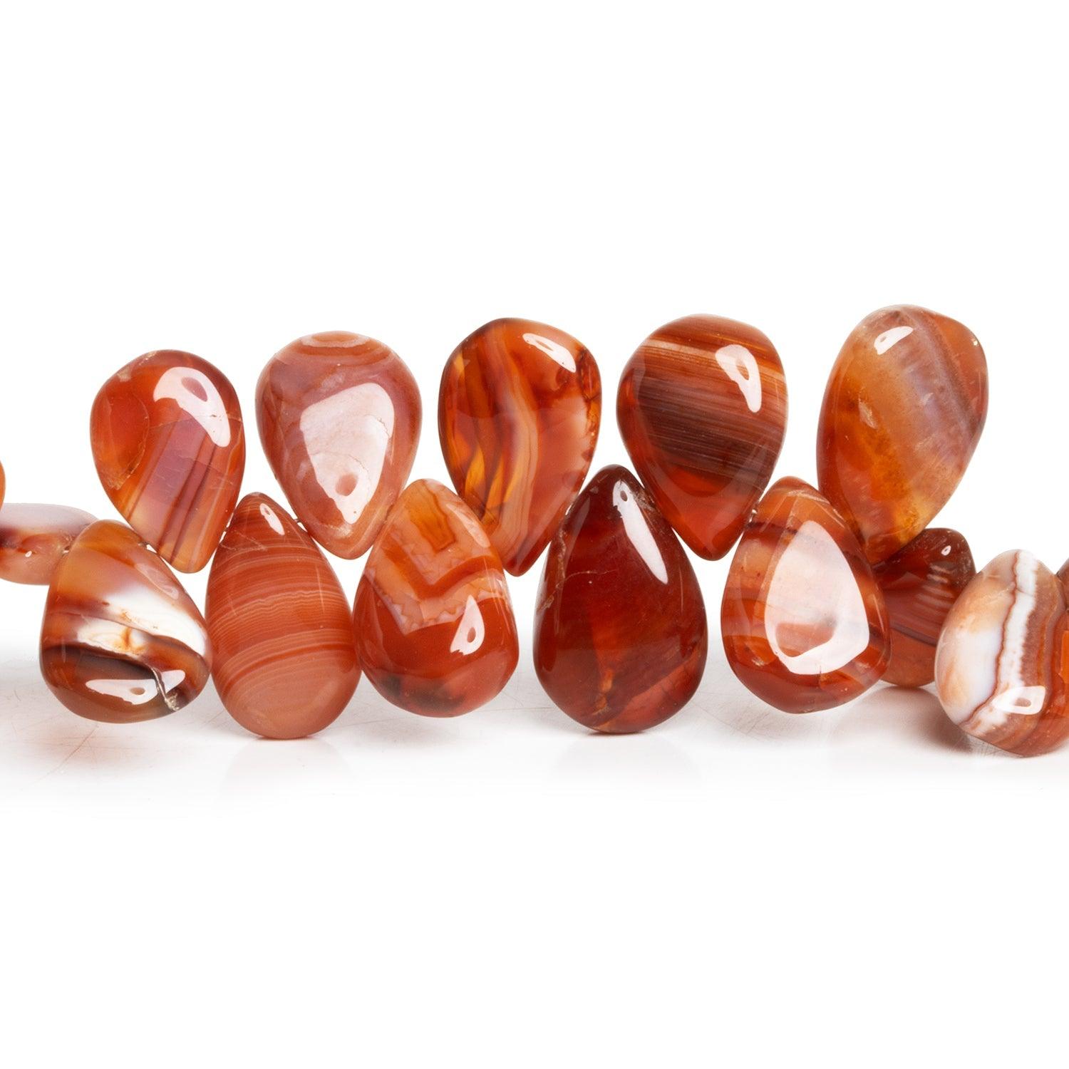 15x11mm Carnelian Plain Pears 8 inch 33 beads - The Bead Traders