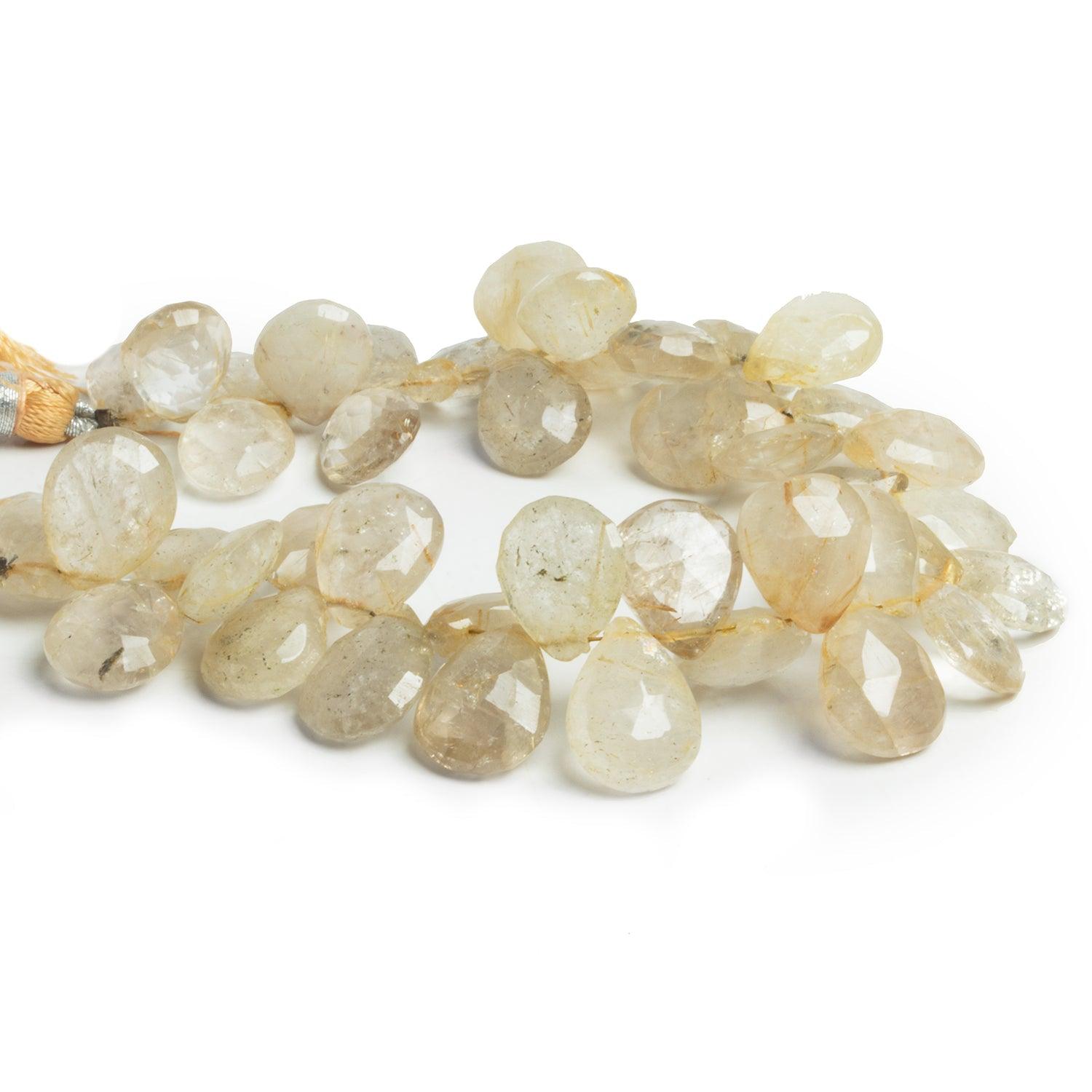 15x11mm Golden Rutilated Quartz Faceted Pears 7.5 inch 39 beads - The Bead Traders