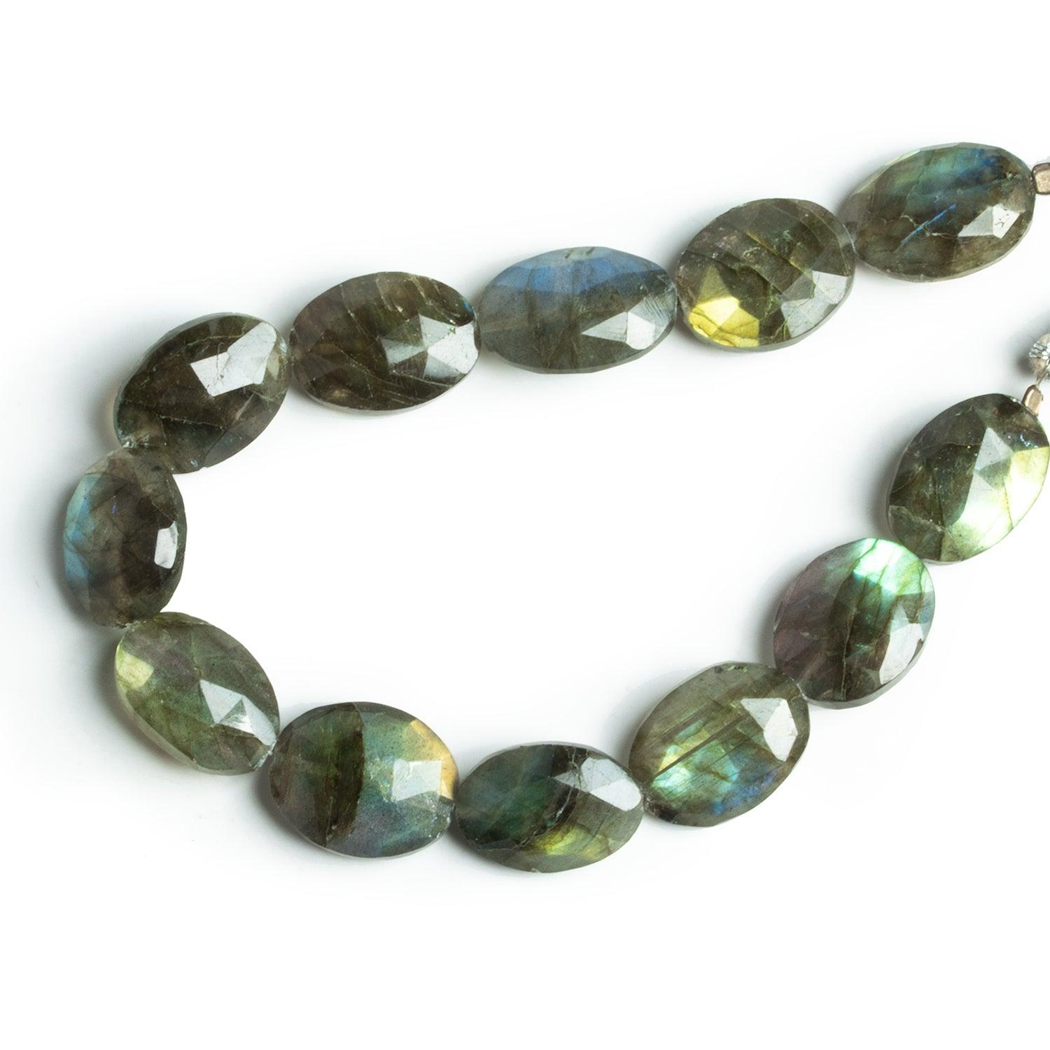 15x11mm Labradorite Faceted Ovals 7.5 inch 12 beads - The Bead Traders