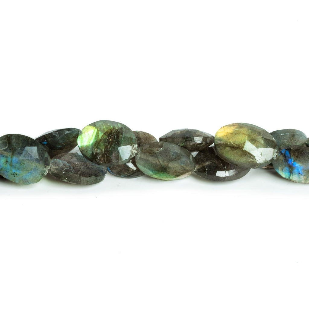 15x11mm Labradorite Faceted Ovals 7.5 inch 12 beads - The Bead Traders