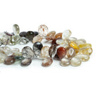 15x11mm Multicolor Rutilated Quartz Plain Pears 8 inch 45 beads - The Bead Traders