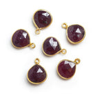 15x11mm Vermeil Bezeled Ruby Heart Pendant 1 Bead - The Bead Traders