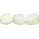 15x12-20x16mm Pale Citrus Green Agate Hammer Faceted Oval Beads 8 inch 13 pieces - The Bead Traders