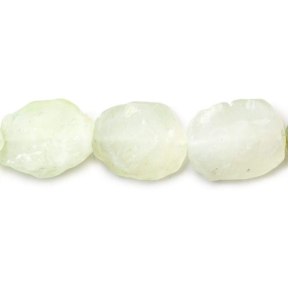 15x12-20x16mm Pale Citrus Green Agate Hammer Faceted Oval Beads 8 inch 13 pieces - The Bead Traders