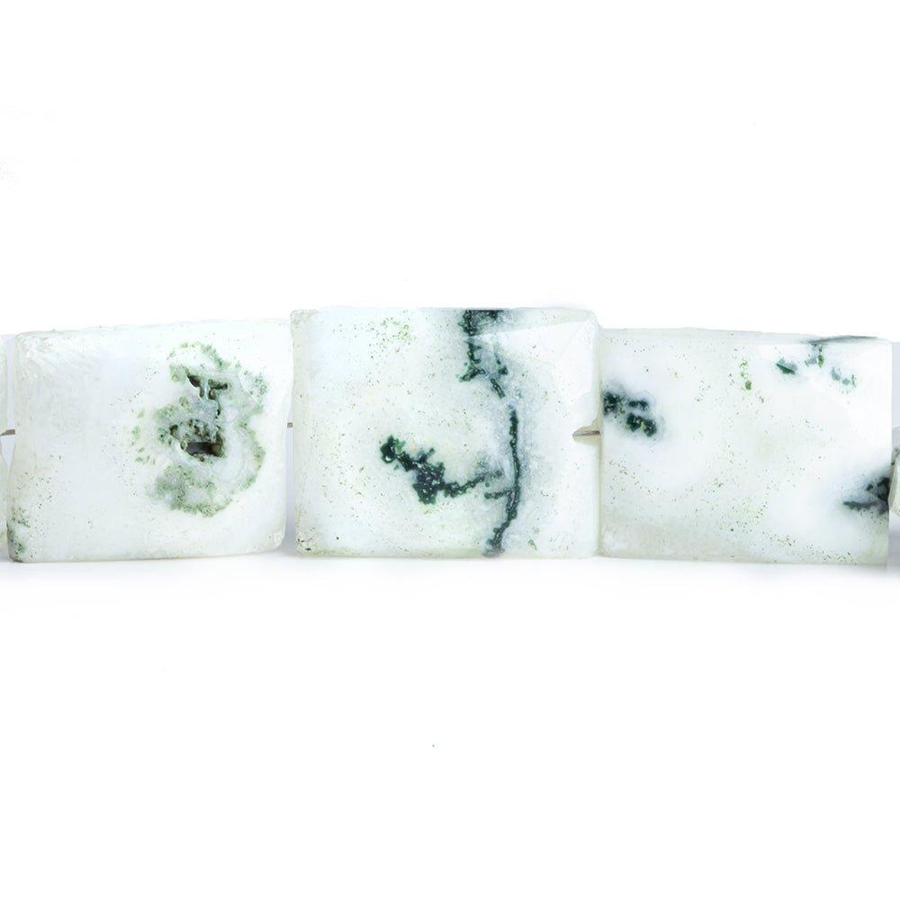 15x12mm-18x16mm Moss Solar Quartz Faceted Rectangle Beads 8 inch 11 pieces - The Bead Traders
