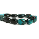 15x13mm Dark Azurite Plain Ovals 8 inch 11 beads - The Bead Traders