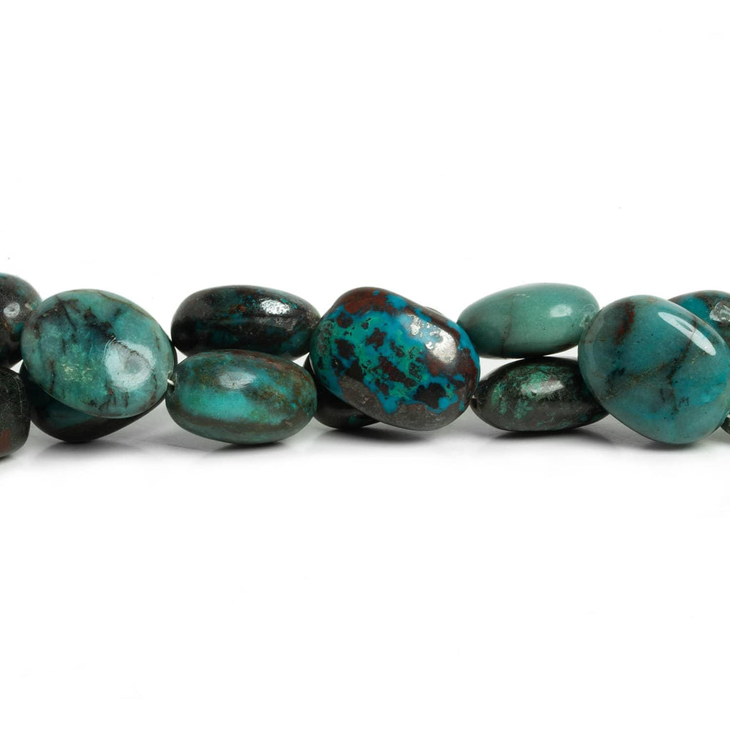 15x13mm Dark Azurite Plain Ovals 8 inch 11 beads - The Bead Traders