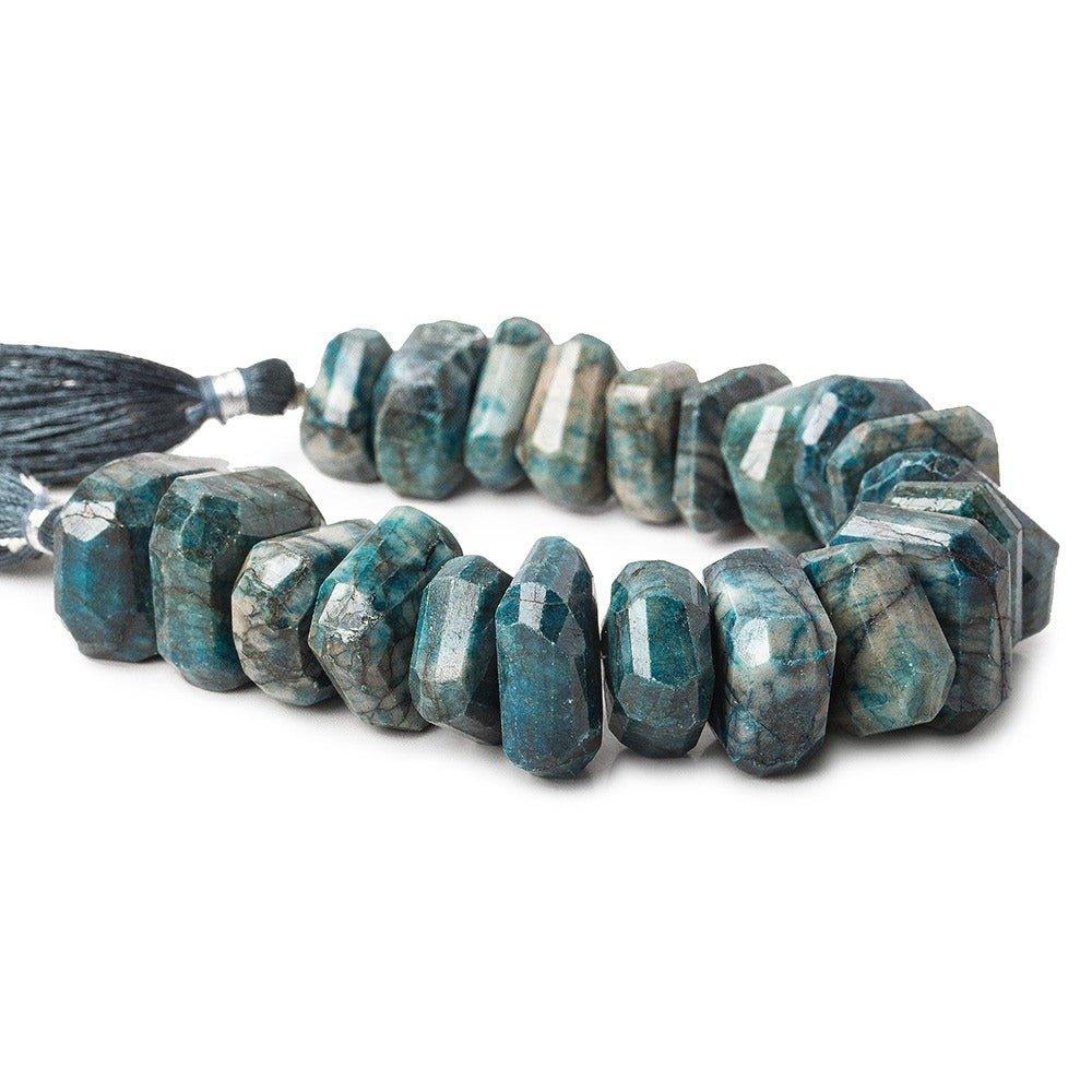 15x15-18x15mm Azurite center drilled faceted nuggets 8 inch 21 beads A - The Bead Traders