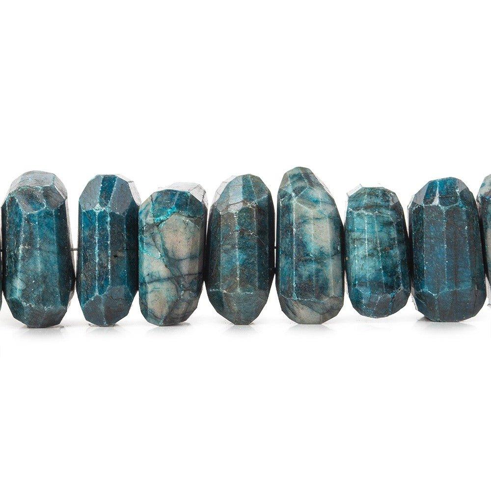 15x15-18x15mm Azurite center drilled faceted nuggets 8 inch 21 beads A - The Bead Traders
