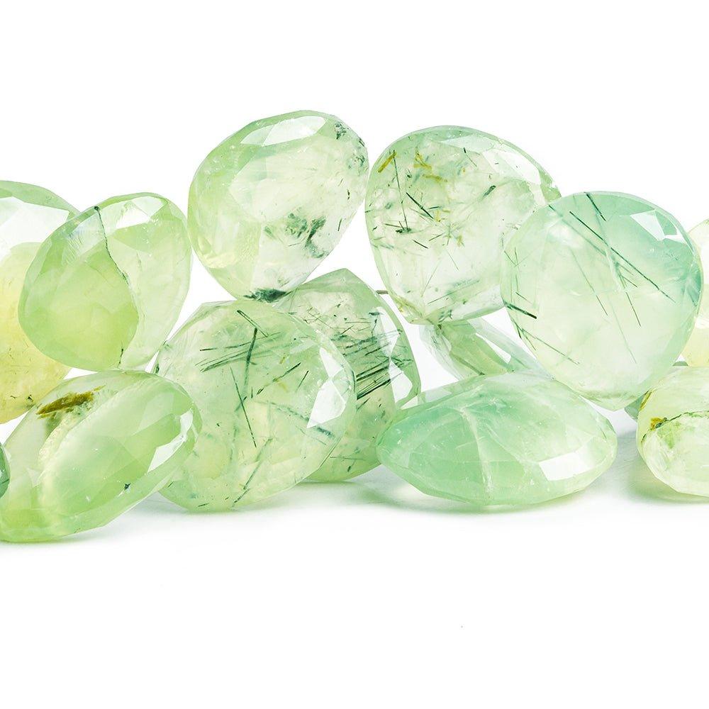 15x15mm-21x20mm Prehnite Faceted Heart Beads 7 inch 29 pieces - The Bead Traders