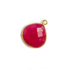 15x15mm Vermeil Bezel Berry Pink Chalcedony Heart Pendant 1 piece - The Bead Traders
