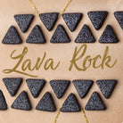 15x15x15mm Black Lava Rock Trillion Focal Pendant Waxed Set of 6 beads - The Bead Traders