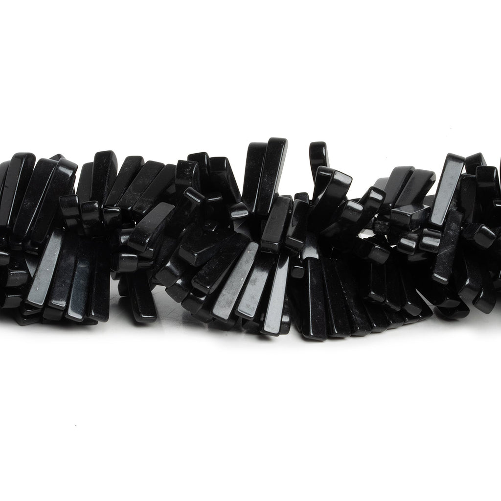 15x4mm Black Agate Flared Rectangles 16 inch 105 beads - The Bead Traders