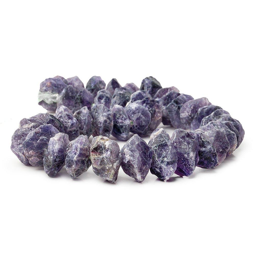 15x5-20x10mm Amethyst Hammer Faceted Disc Beads 15 inch 41 pieces - The Bead Traders