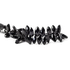15x7mm Black Onyx top drilled faceted marquise 8 inch 50 beads - The Bead Traders