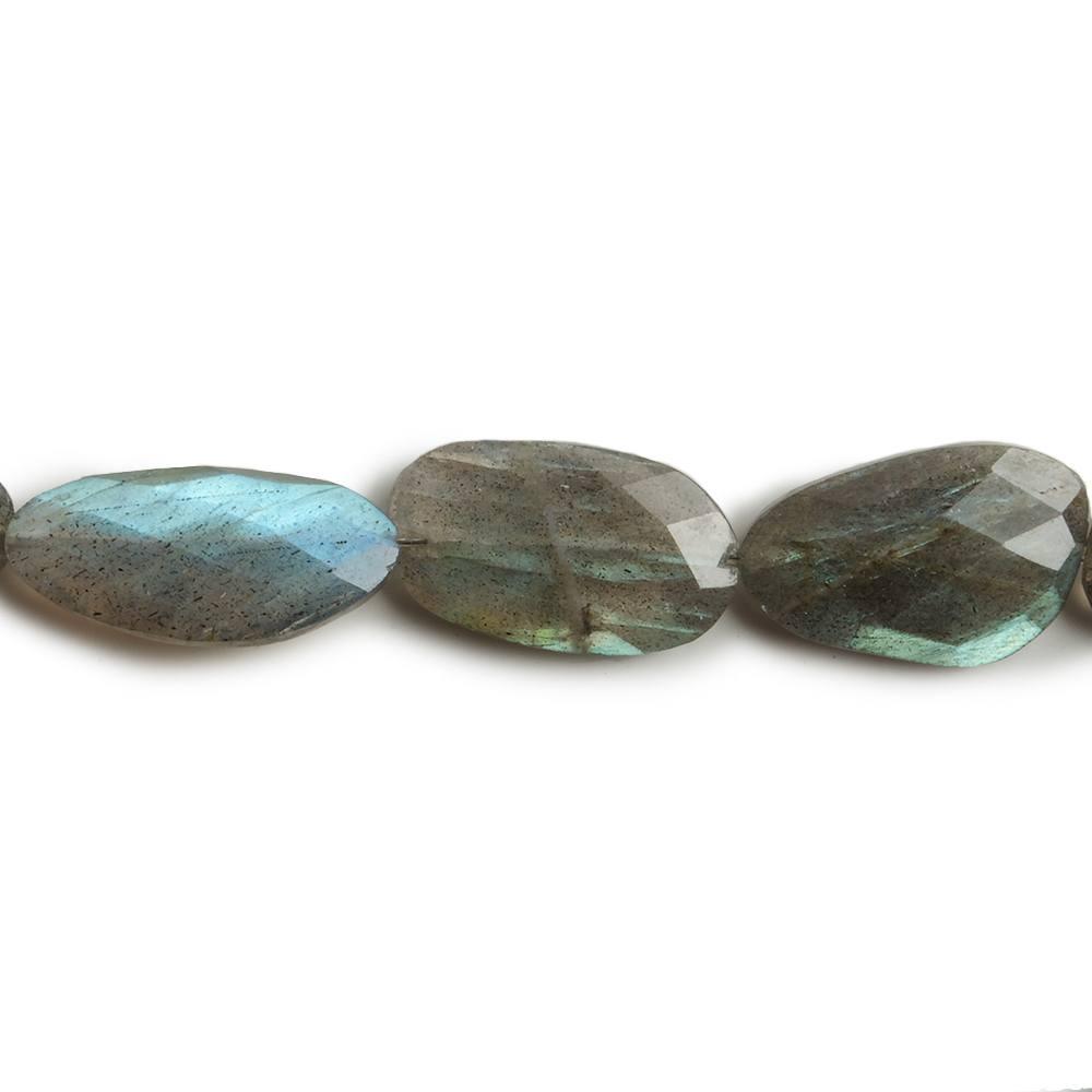 15x8-19x11mm Labradorite faceted flat nugget beads 10 inch 15 pieces - The Bead Traders