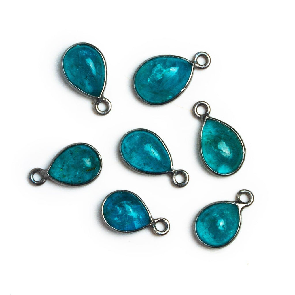 15x8mm Black Gold Bezeled Apatite Pear Pendant 1 Bead - The Bead Traders