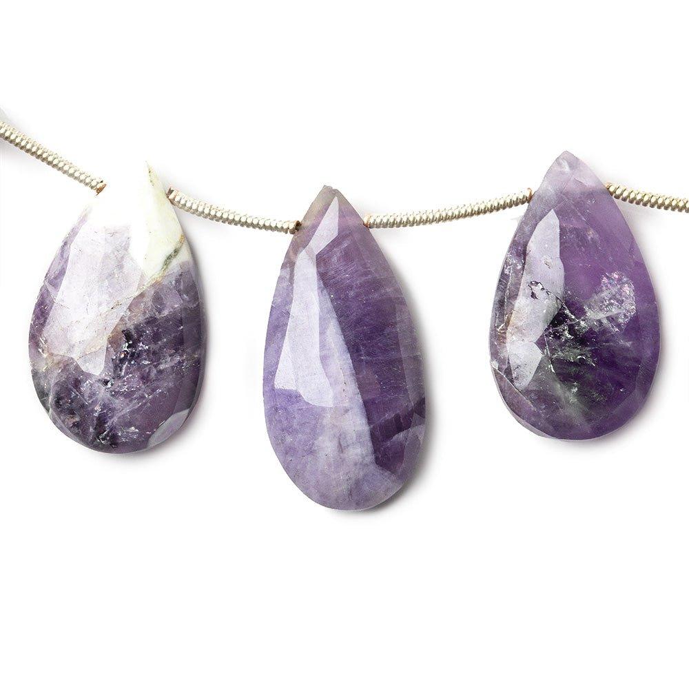 15x9-25x12mm Cape Amethyst faceted pear briolettes 7 inch 13 pieces - The Bead Traders
