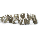 16 - 17mm Mossy Quartz Faceted Pear Beads 8 inch 23 pieces - The Bead Traders