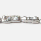 16mm-22mm Silver straight drilled Biwa Freshwater Pearls 16.5 inch 20 pieces - The Bead Traders