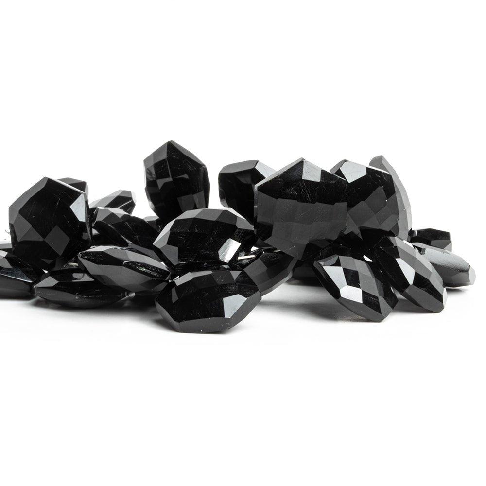 16mm Black Onyx Faceted Hexagon Beads 7 inch 30 pieces - The Bead Traders