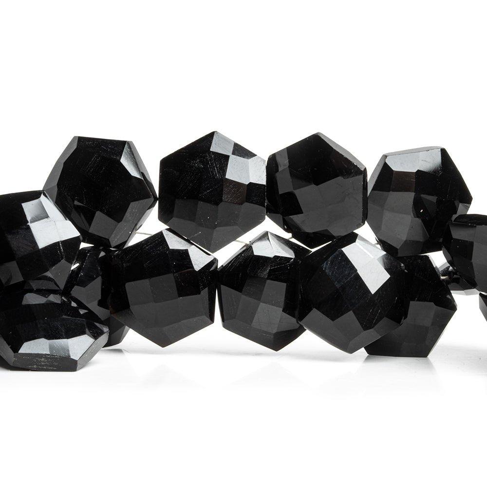 16mm Black Onyx Faceted Hexagon Beads 7 inch 30 pieces - The Bead Traders