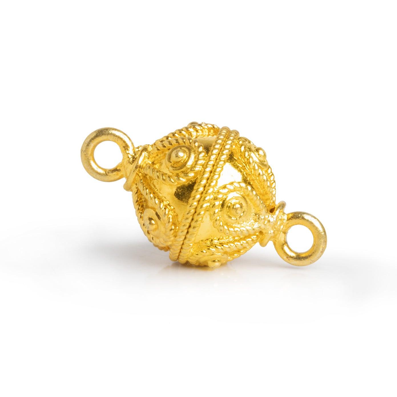 16mm Gold Plated Scalloped Design Magnetic Clasp 1 Piece - The Bead Traders