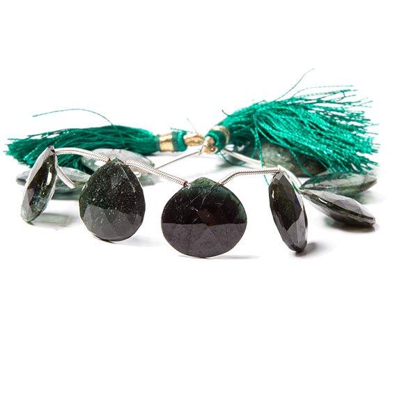 16mm Green and Bicolor Tourmaline Heart Beads 8 inch 9 pieces - The Bead Traders