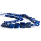 16mm Lapis Lazuli Plain Squares 15 inch 25 pieces - The Bead Traders