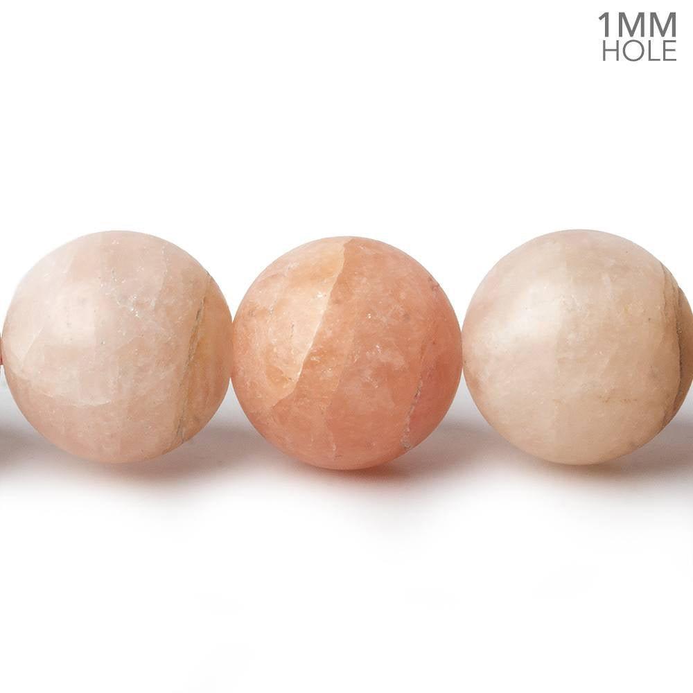 16mm Matte Morganite (Pink Beryl) plain round beads 16 inch 24 large hole beads - The Bead Traders