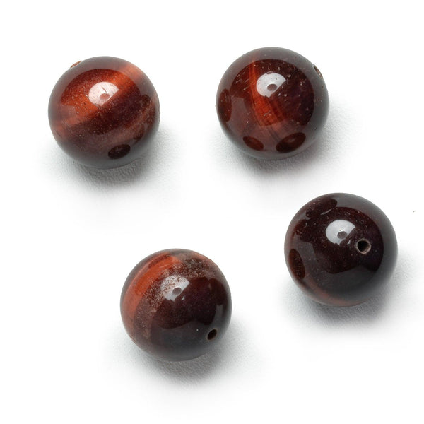16mm Red Tigers Eye Plain Round Focal Beads 4 pieces