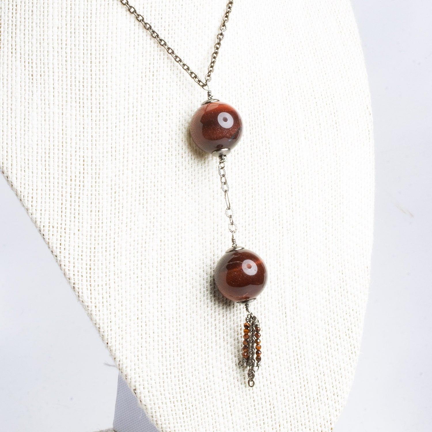 16mm Red Tigers Eye Plain Round Focal Beads 4 pieces - The Bead Traders