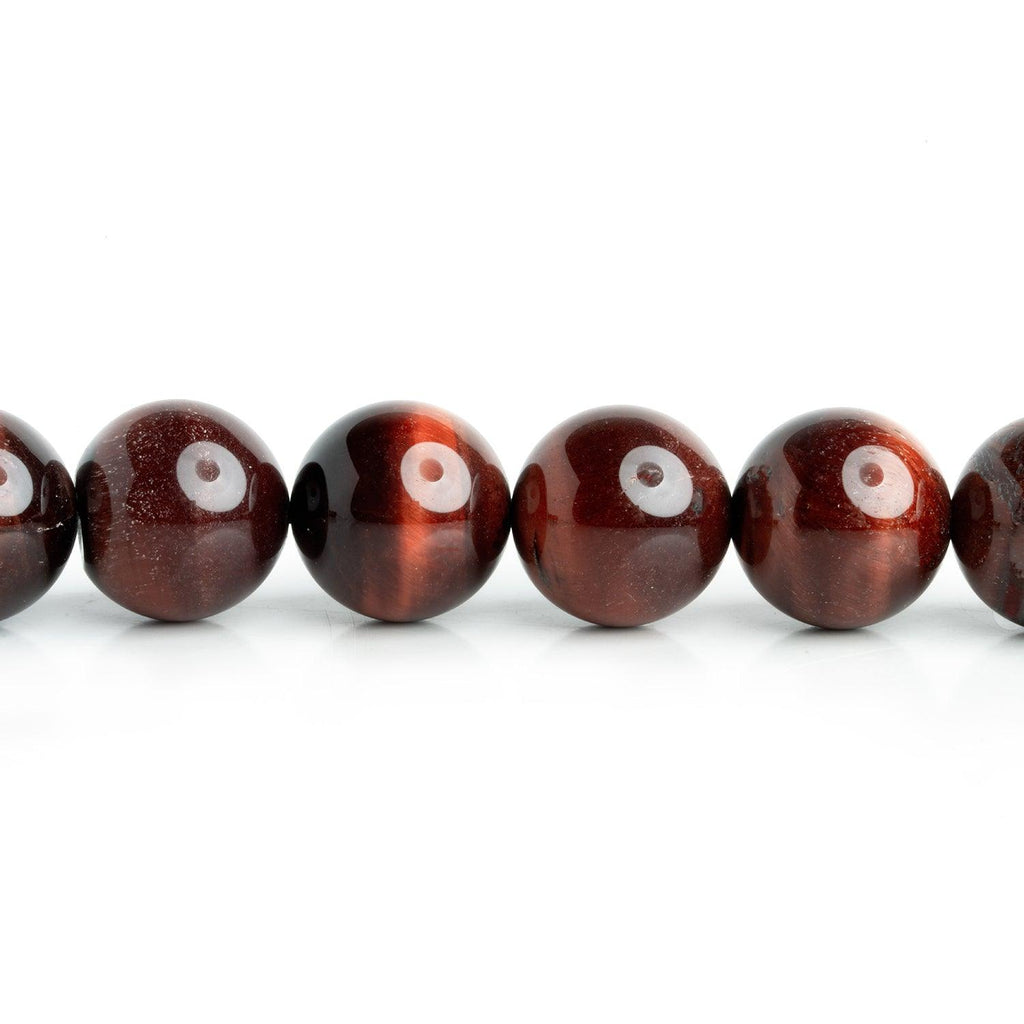 16mm Red Tigers Eye Rounds 16 inch 25 beads - The Bead Traders