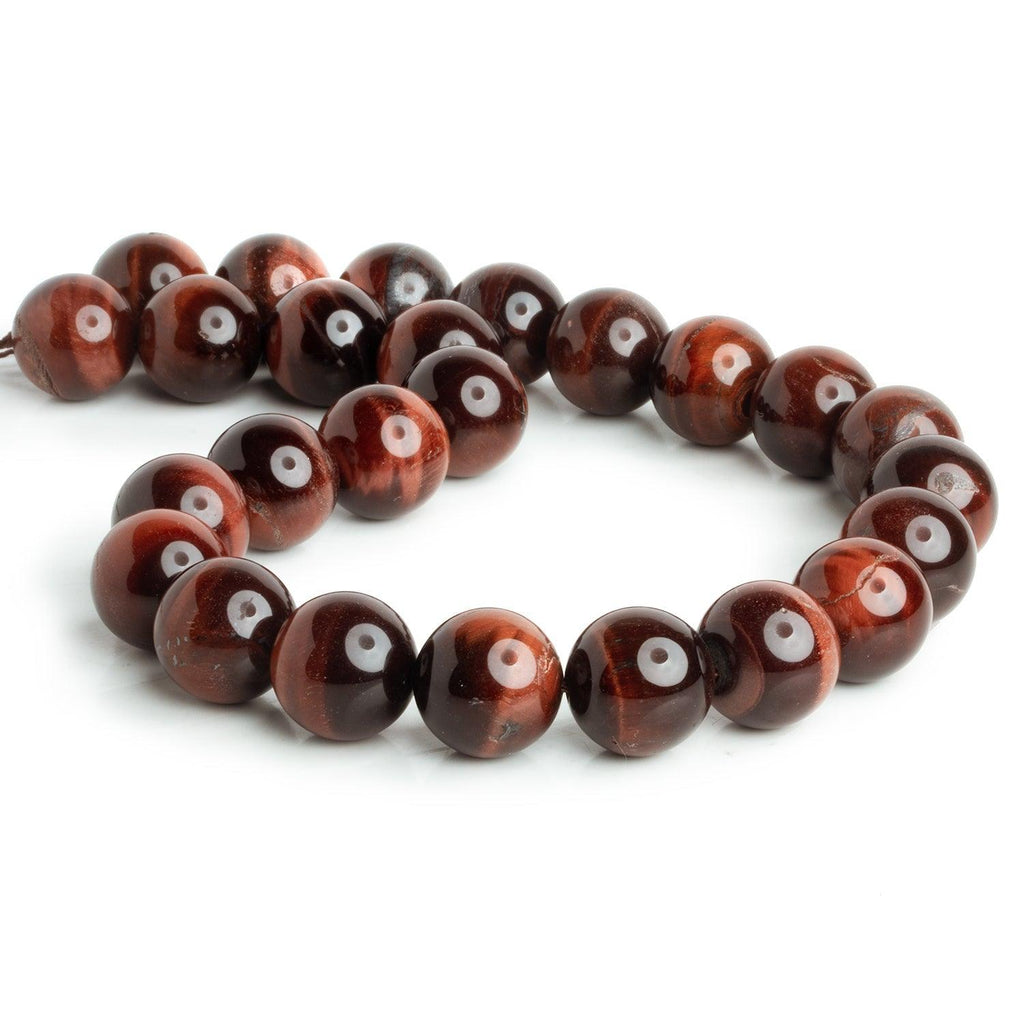 16mm Red Tigers Eye Rounds 16 inch 25 beads - The Bead Traders