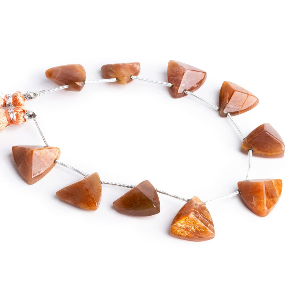 16mm Sunstone Triangles 6.5 inch 10 beads - The Bead Traders
