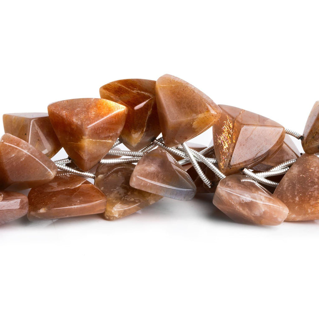 16mm Sunstone Triangles 6.5 inch 10 beads - The Bead Traders
