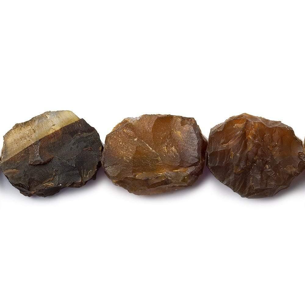 16x10-18x15mm Caramel Agate Beads Hammer Faceted Ovals 8 inch 11 pcs - The Bead Traders