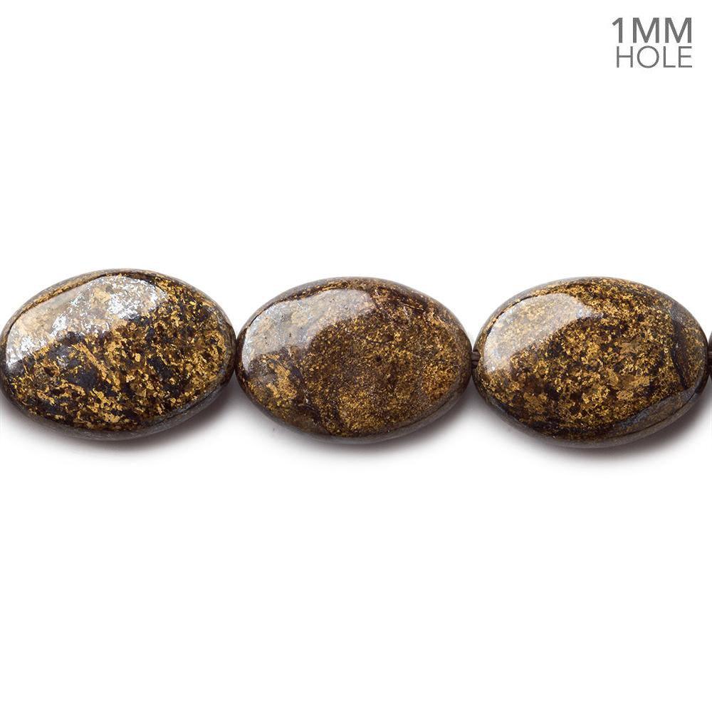 16x10mm Bronzite plain oval beads 15.5 inch 27 pieces - The Bead Traders
