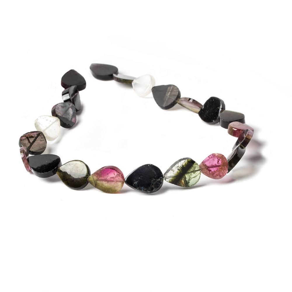16x11-10x9mm Multi Color Tourmaline Plain Pear Beads 12 inch 19 pcs - The Bead Traders