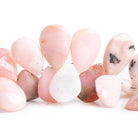 16x11mm-19x14mm Pink Peruvian Opal Plain Pear Beads 8 inch 39 pieces - The Bead Traders