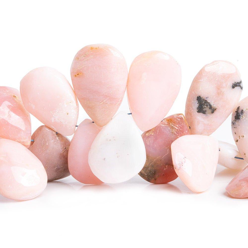 16x11mm-19x14mm Pink Peruvian Opal Plain Pear Beads 8 inch 39 pieces - The Bead Traders