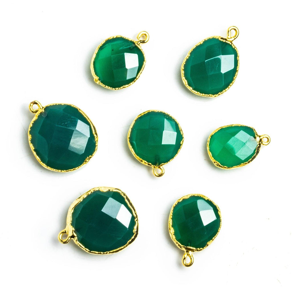 16x11mm Gold Leafed Green Onyx Pendant 1 piece - The Bead Traders