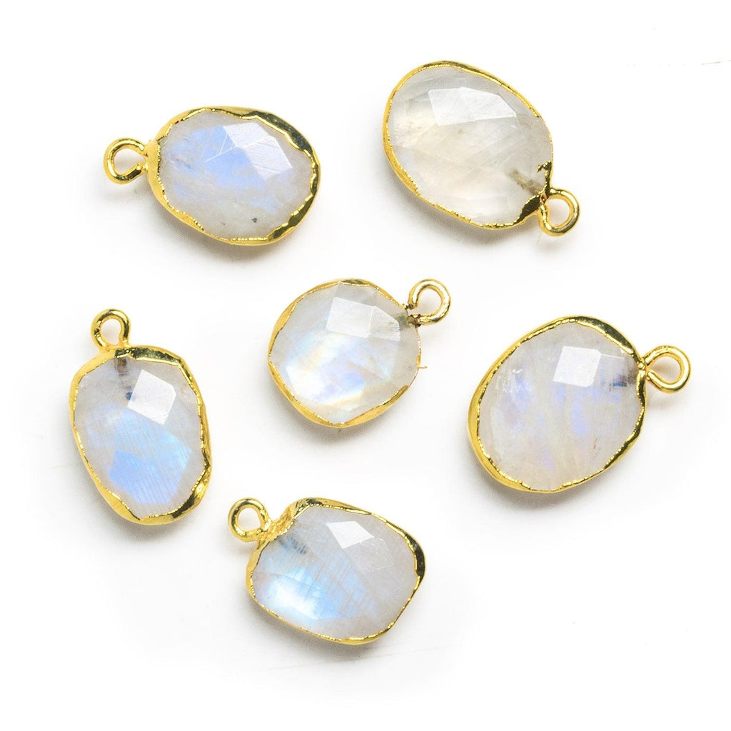 16x11mm Gold Leafed Rainbow Moonstone Pendant 1 piece - The Bead Traders