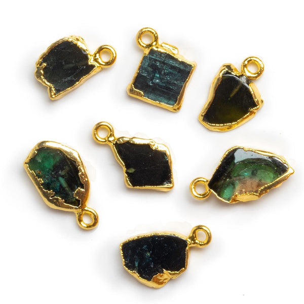 16x11mm Gold Leafed Tourmaline Slice Pendant 1 Bead