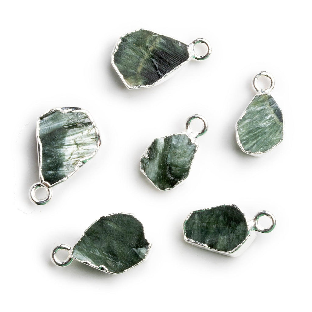 16x11mm Silver Leafed Seraphinite Slice 1 Bead - The Bead Traders