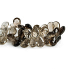 16x11mm Smoky Quartz Faceted Pears 8 inch 42 beads - The Bead Traders