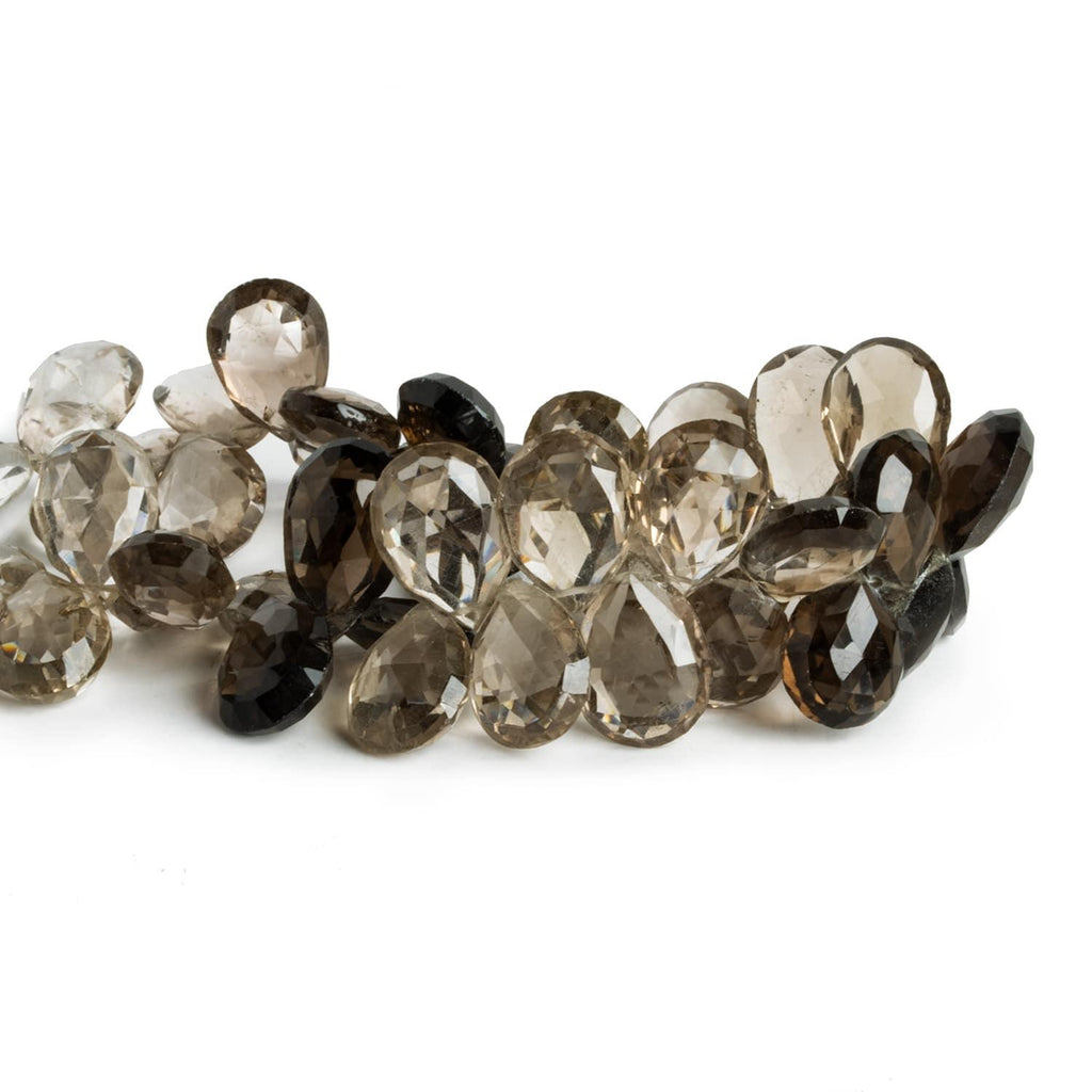 16x11mm Smoky Quartz Faceted Pears 8 inch 42 beads - The Bead Traders