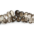 16x11mm Smoky Quartz Faceted Pears 8 inch 42 beads - The Bead Traders